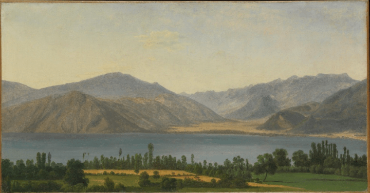 Lake Fucino and the Abruzzi Mountains