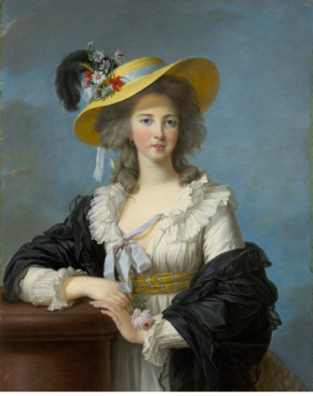 Elisabeth-Louise Vigée Le Brun (1755–1842), The Duchesse de Polignac Wearing a Straw Hat, 1782. oil on canvas. 35 3/4 x 27 3/4 in. Collection of Wadsworth Atheneum Museum of Art, Hartford, CT. The Ella Gallup Sumner and Mary Catlin Sumner Collection Fund. Acquired in honor of Kate M. Sellers, Eighth Director of the Wadsworth Atheneum, 2000–2003, 2002.13.1
