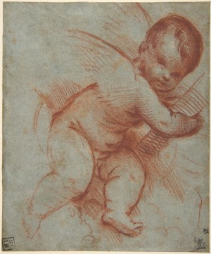 Circle of Titian (c.1485/80-1576), Putto holding the base of a cross. Metropolitan Museum of Art, New York (Rogers Fund, 1911).