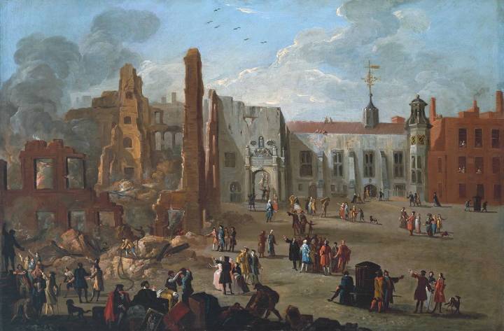 The Inner Temple after the Fire of 4 January 1737 1737 by Richard Wilson 1713-1782