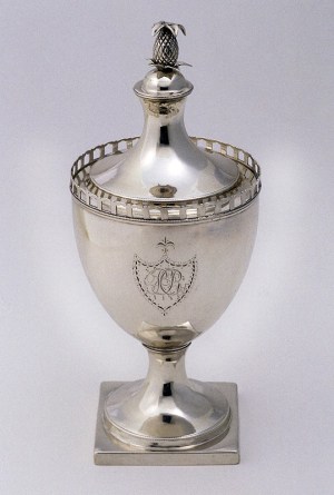 Jeremiah Andrews, Covered Sugar Bowl, silver, ca. 1791.
