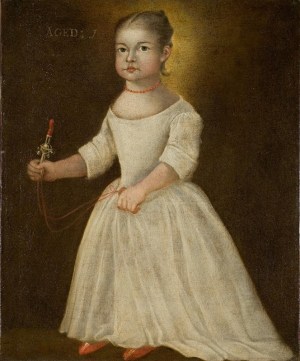 Attributed to Joseph Badger, Portrait of a Child, oil on canvas, ca. 1750.