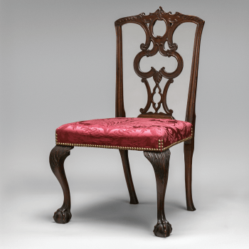 Attributed to the shop of Nathaniel Gould, Side Chair, 1770. Mahogany, maple, birch, and pine. H. 3811⁄16, W. 21½, D. 21 inches. Courtesy The Metropolitan Museum of Art: Gift of Mrs. Paul Moore (39.88.2).