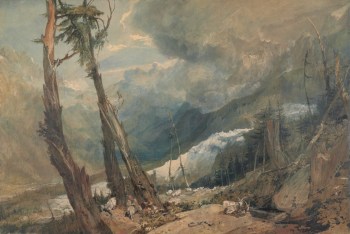 Joseph Mallord William Turner, Mer de Glace, in the Valley of Chamouni, Switzerland, 1803, watercolor, Graphite, Gum, 28 x 41 inches (New Haven: Yale Center for British Art, Paul Mellon Collection, B1977.14.4650)