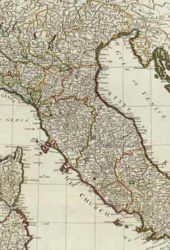 A New Map of Italy . . .from Monsr. D’Anville (London, Robert Sayer, 1790)