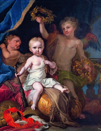 Giuseppe Bonito, Carlos Antonio de Borbón as the Child Hercules, 1748. Oil on canvas, 128.5 x 102.5 cm. El Pardo, Royal Palace, National Heritage.