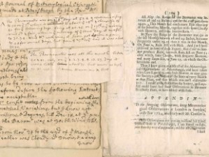 William Derham's annotated proof of Philosophical Transactions (RS L&P/121/1/5) 