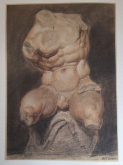 J.M.W. Turner, Study of the Belvedere Torso, black, red, and white chalks (London: V&A)
