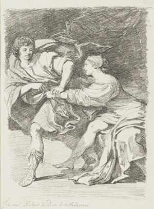 Study after Lionello Spada: Joseph and  Potiphar’s Wife (from the Palazzo Ducale,  Modena) , 1760–61  17-3/4 x 13 in. (45.1 x 33.0 cm)