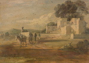 Thomas Gainsborough, Landscape with Horse and Cart, and Ruin Watercolor, oil and black chalk on laid paper; varnished (The Morgan Library and Museum)