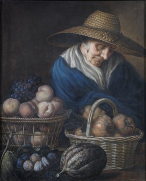 Unknown artist, A Market Woman with Fruit, eighteenth century, pastel on paper, 81.3 × 66 cm (Bath: The Holburne Museum)