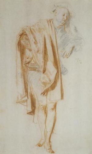 Jean Antoine Watteau, Standing Figure (Nicolas Vleughels), ca. 1718–19 (Frankfurt am Main: Städel Museum, Frankfurt am Main)