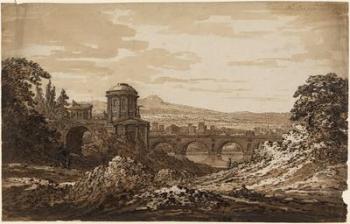 Richard Cooper Jr, Italian Landscape with Bridge, pen and brown ink with brown wash (London: UCL Art Museum 3751).
